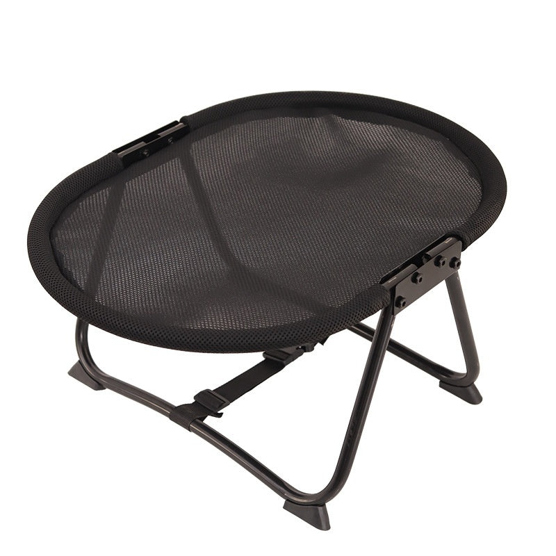 Folded camp bed for storage