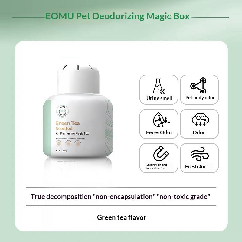 Pet odor remover bottle close-up