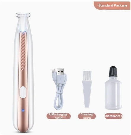 Pet hair clipper with cleaning brush and charging cable